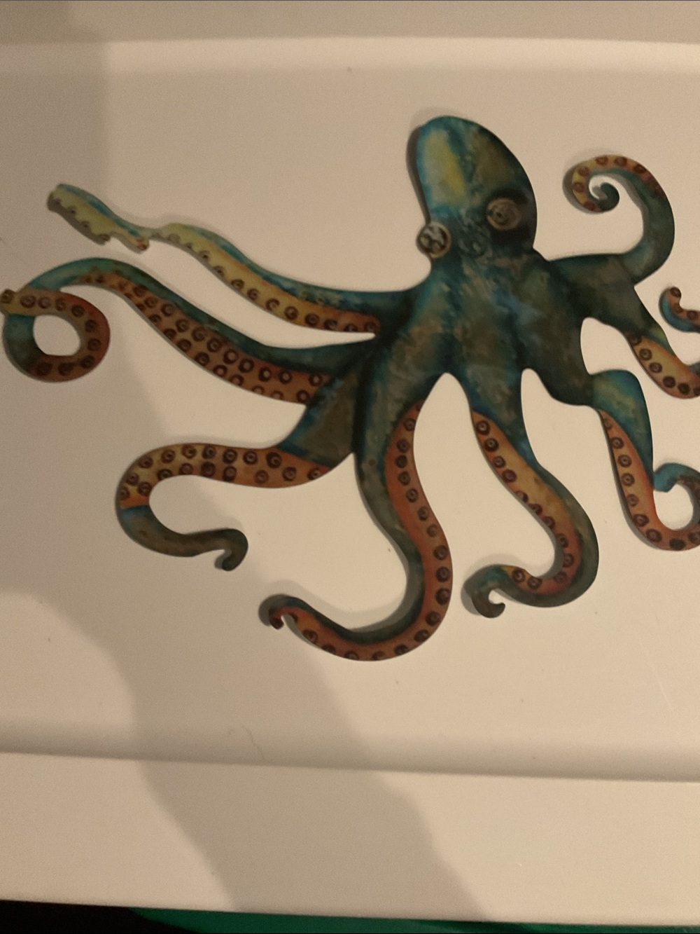 Whimsical Martine  mental Hand crafted octopus.